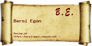 Bersi Egon névjegykártya